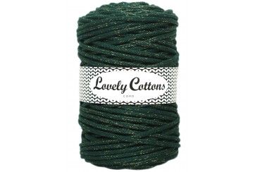 BOTTLE GREEN - GOLD - cotton cord 5mm