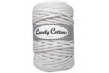 WHITE WITH PEARL THREAD - cotton cord 5mm