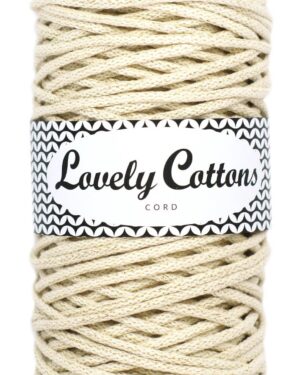 NATURALNY ZE ZŁOTĄ NITKĄ - sznurek bawełniany 3mm