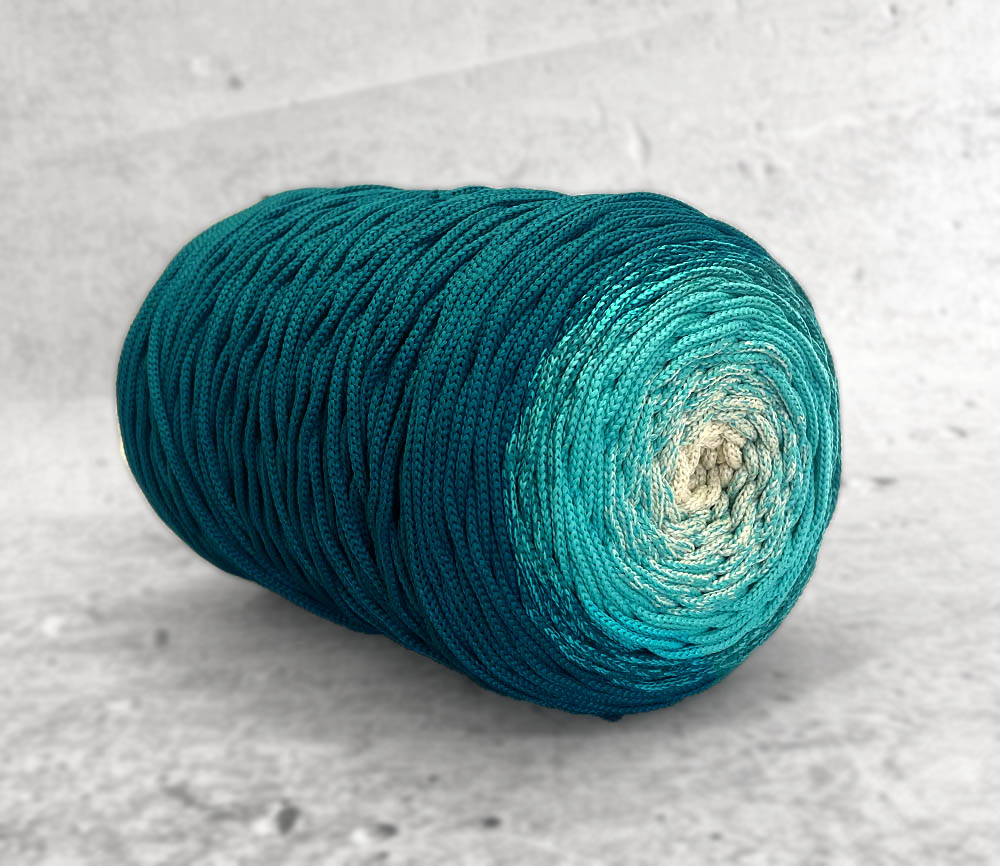OMBRE MORSKI / TURKUSOWA LAGUNA / WANILIOWY - sznurek poliestrowy 3mm