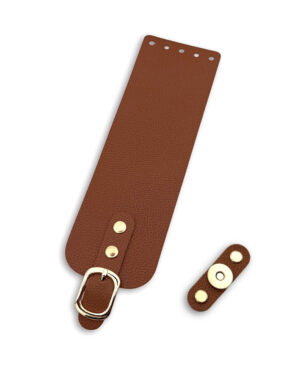 Klapka do torebki 7x22 cm z paskiem + mocowanie z nitami